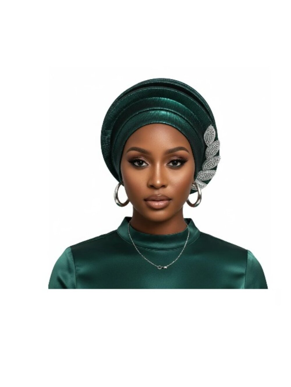 Fascinator Formal Green Dazzling Structured Turban